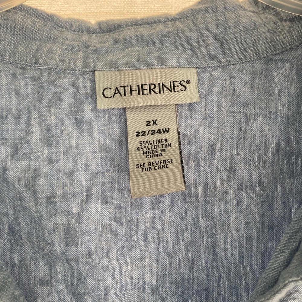 Catherines Soft Blue Blouse 2X
